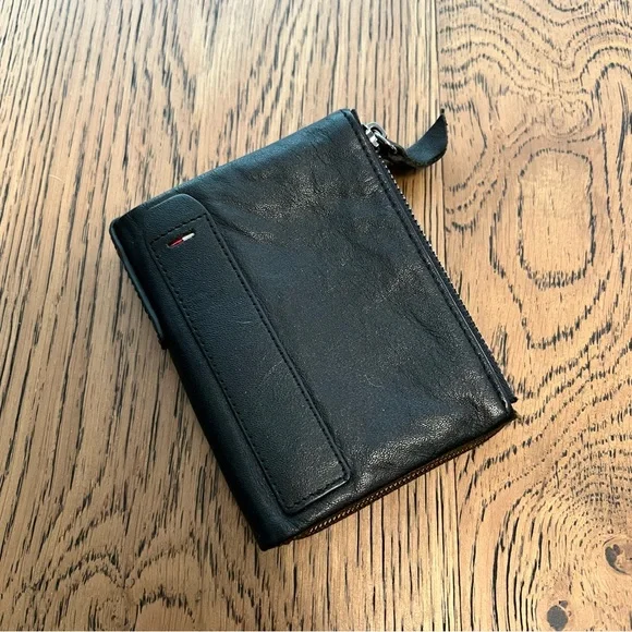 Black and Brown Unisex Pocket Wallet with zippers and compartments - Picture 2 of 10